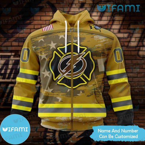 Tampa Lightning Hoodie 3D Firefighter Design Custom Tampa Bay Lightning Gift