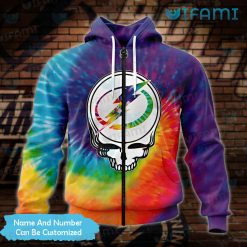 Tampa Lightning Hoodie 3D Grateful Dead Tie Dye Custom Tampa Bay Lightning Zipper