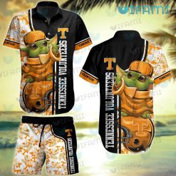 Tennessee Vols Hawaiian Shirt Baby Yoda Flower Pattern Tennessee Vols Gift