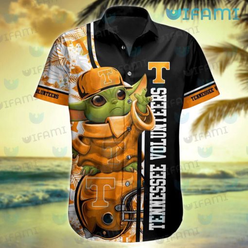 Tennessee Vols Hawaiian Shirt Baby Yoda Flower Pattern Tennessee Vols Gift