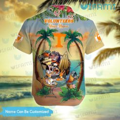 Tennessee Vols Hawaiian Shirt Mascot Flamingo Parrot Custom Tennessee Vols Present Back