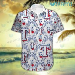 Texas Rangers Hawaiian Shirt Anthurium Pattern Texas Rangers Present