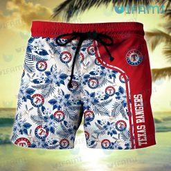 Texas Rangers Hawaiian Shirt Baby Yoda Flower Pattern Texas Rangers Short