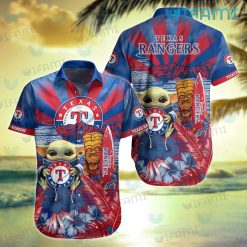 Texas Rangers Hawaiian Shirt Baby Yoda Tiki Mask Texas Rangers Gift