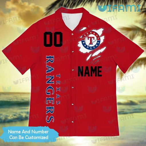Texas Rangers Hawaiian Shirt Baseball Helmet Custom Texas Rangers Gift