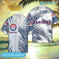 Texas Rangers Hawaiian Shirt Big Palm Leaf Personalized Texas Rangers Gift