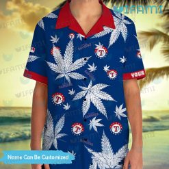 Texas Rangers Hawaiian Shirt Cannabis Leaf Custom Texas Rangers Gift