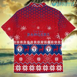 Texas Rangers Hawaiian Shirt Christmas Pattern Texas Rangers Present Back