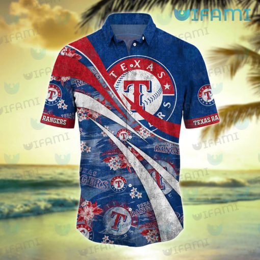 Texas Rangers Hawaiian Shirt Flower Pattern Texas Rangers Gift