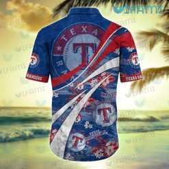 Texas Rangers Hawaiian Shirt Flower Pattern Texas Rangers Present Back