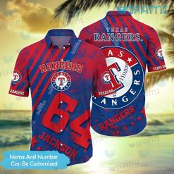 Texas Rangers Hawaiian Shirt Grunge Pattern Personalized Texas Rangers Gift