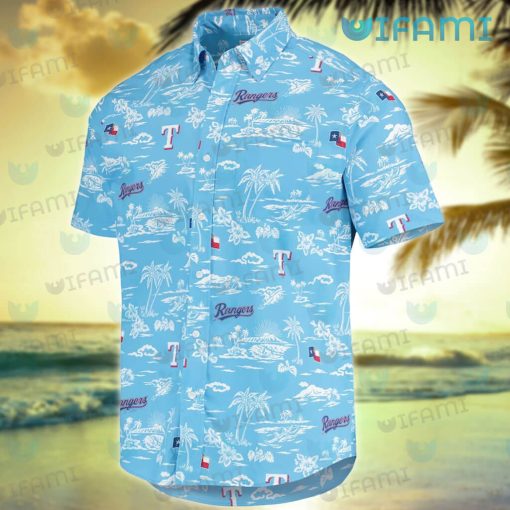 Texas Rangers Hawaiian Shirt Island Pattern Texas Rangers Gift