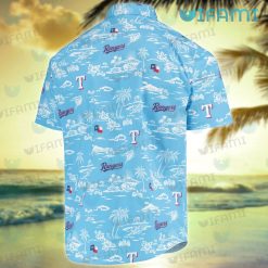 Texas Rangers Hawaiian Shirt Island Pattern Texas Rangers Present Back