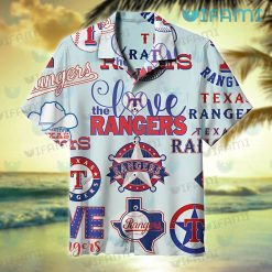 Texas Rangers Hawaiian Shirt Love Logo History Texas Rangers Gift
