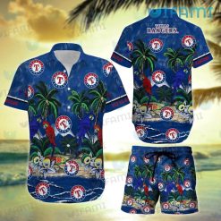 Texas Rangers Hawaiian Shirt Parrot Couple Tropical Beach Texas Rangers Gift