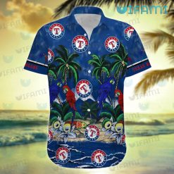 Texas Rangers Hawaiian Shirt Parrot Couple Tropical Beach Texas Rangers Present