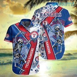 Texas Rangers Hawaiian Shirt Skeleton Dancing Texas Rangers Gift