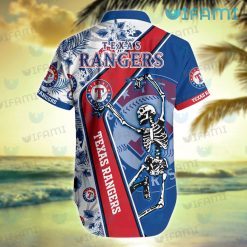 Texas Rangers Hawaiian Shirt Skeleton Dancing Texas Rangers Present Back