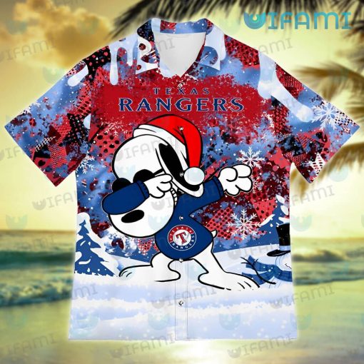 Texas Rangers Hawaiian Shirt Snoopy Dabbing Snowflake Texas Rangers Gift