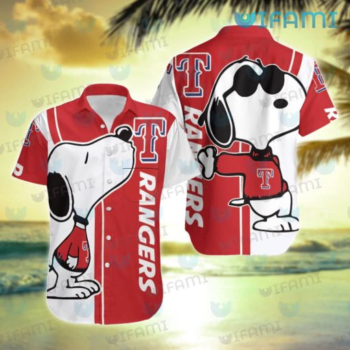 Texas Rangers Hawaiian Shirt Snoopy Kiss Logo Texas Rangers Gift