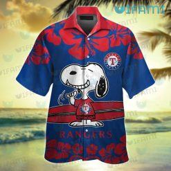 Texas Rangers Hawaiian Shirt Snoopy Smile Surfboard Texas Rangers Gift