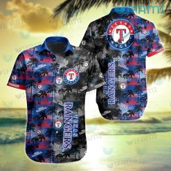 Texas Rangers Hawaiian Shirt Sunset Dark Coconut Tree Texas Rangers Gift