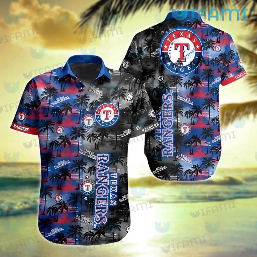 Texas Rangers Hawaiian Shirt Sunset Dark Coconut Tree Texas Rangers Gift -  Personalized Gifts: Family, Sports, Occasions, Trending