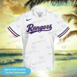 Texas Rangers Hawaiian Shirt Swoosh Logo Custom Texas Rangers Gift