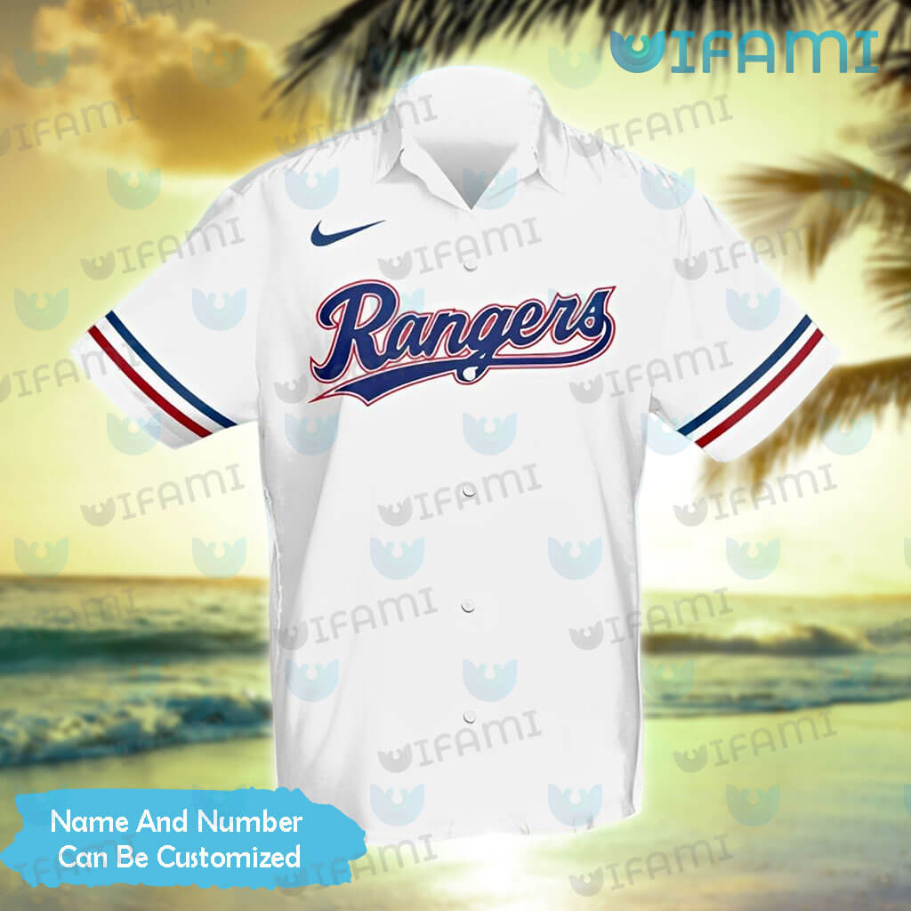 Customized Texas Rangers Blue with White Red Nike and Team Logo Hawaiian  Shirt - Owl Fashion Shop