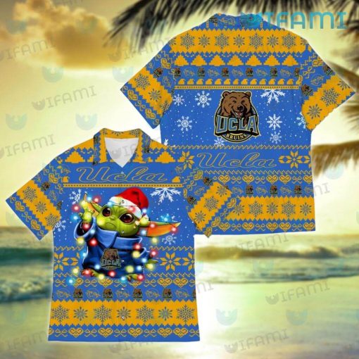 UCLA Hawaiian Shirt Baby Yoda Christmas Lights UCLA Gift