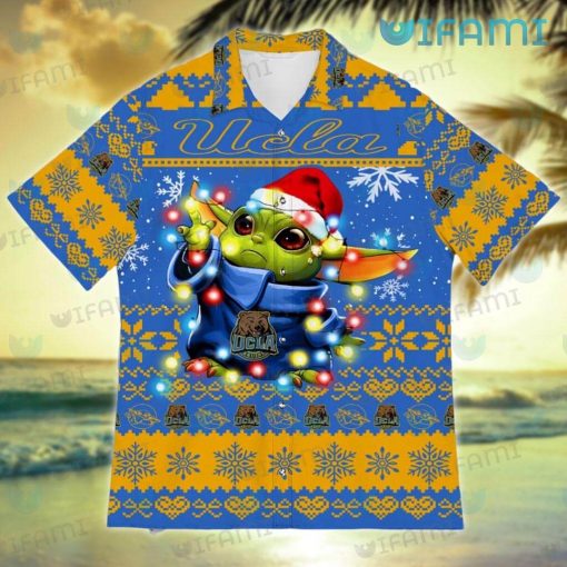 UCLA Hawaiian Shirt Baby Yoda Christmas Lights UCLA Gift