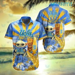 UCLA Hawaiian Shirt Baby Yoda Tiki Mask UCLA Gift