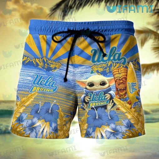 UCLA Hawaiian Shirt Baby Yoda Tiki Mask UCLA Gift