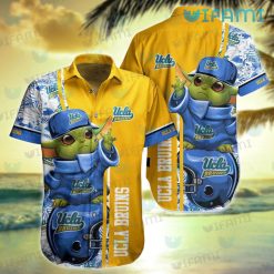 UCLA Hawaiian Shirt Baby Yoda Tropical Flower UCLA Present