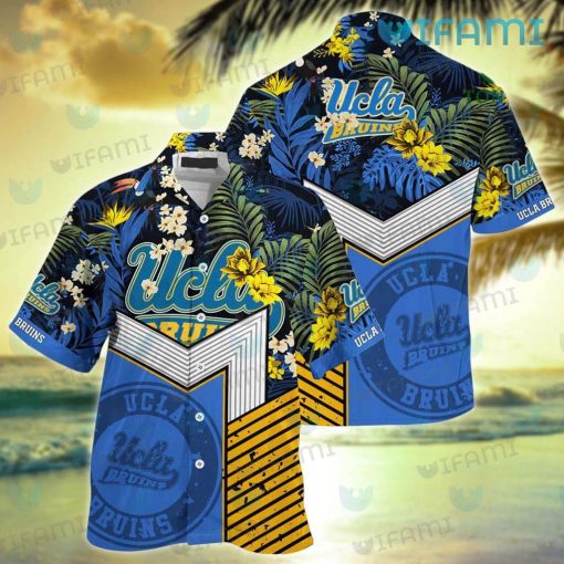 UCLA Hawaiian Shirt Flower Palm Leaves UCLA Gift