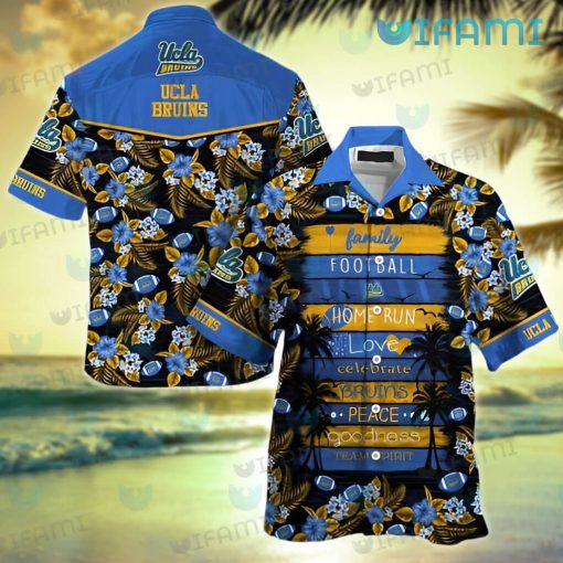 UCLA Hawaiian Shirt Football Love Peace UCLA Bruins Gift