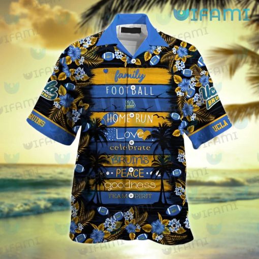 UCLA Hawaiian Shirt Football Love Peace UCLA Bruins Gift