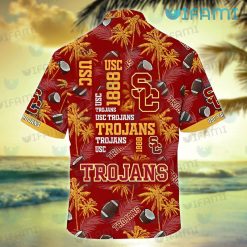USC Hawaiian Shirt Coconut Football Pattern USC Trojans Present Back