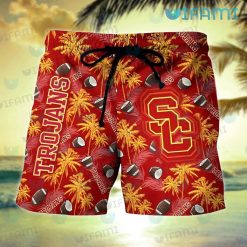 USC Hawaiian Shirt Coconut Football Pattern USC Trojans Short