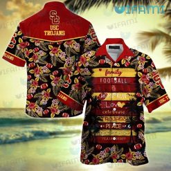 USC Hawaiian Shirt Stitches Grunge Pattern USC Trojans Gift