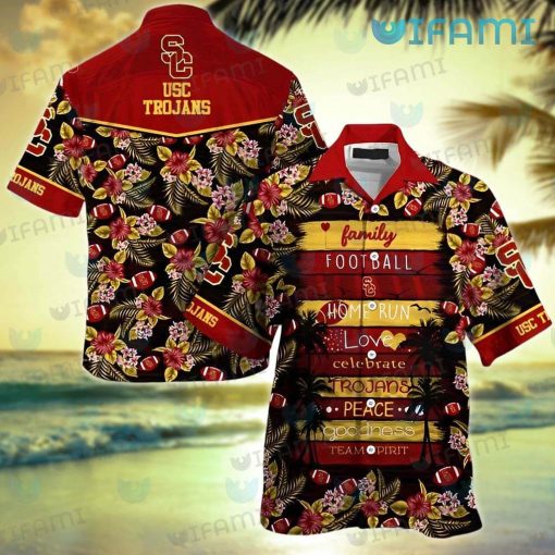 USC Hawaiian Shirt Football Love Peace USC Trojans Gift