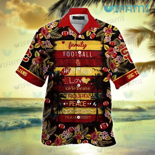 USC Hawaiian Shirt Football Love Peace USC Trojans Gift