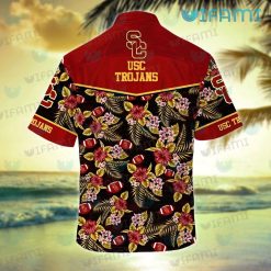 USC Hawaiian Shirt Football Love Peace USC Trojans Present Back