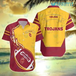 USC Hawaiian Shirt Football On Fire USC Trojans Gift