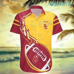 USC Hawaiian Shirt Football On Fire USC Trojans Present