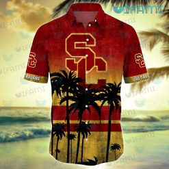 USC Hawaiian Shirt Grunge Coconut Tree USC Trojans Present
