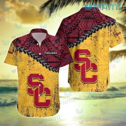 USC Hawaiian Shirt Grunge Polynesian USC Trojans Gift