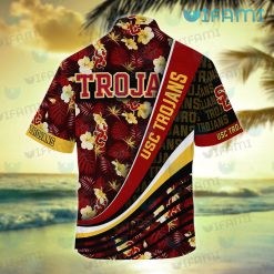 USC Hawaiian Shirt Hibiscus Palm Leaves USC Trojans Gift