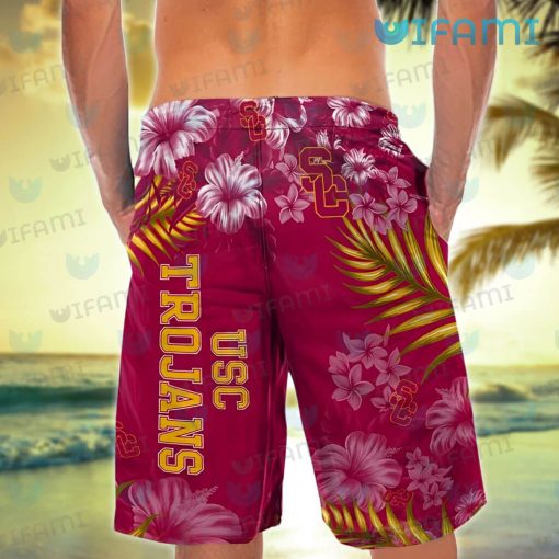 USC Hawaiian Shirt Hibiscus Pattern USC Trojans Gift