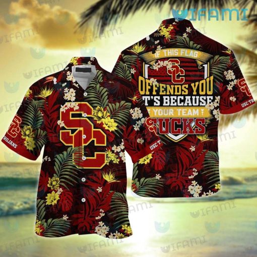 USC Hawaiian Shirt If This Flag Offends You Your Team Sucks USC Trojans Gift